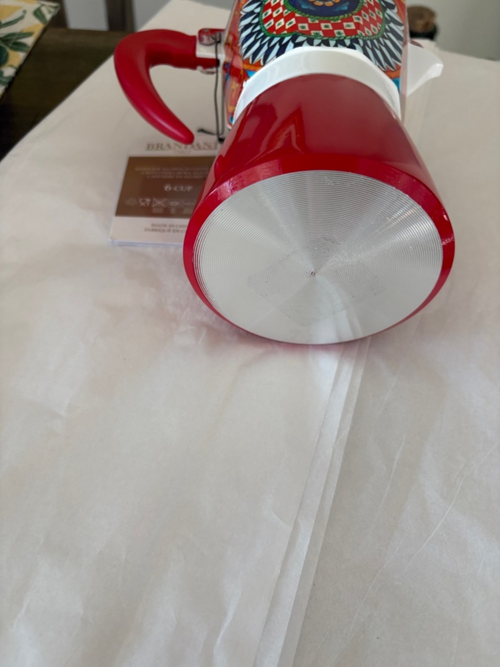 Brandani Italian Style Espresso/coffee/Moka Pot 6 Cup Red Carriage Design - Picture 9 of 9